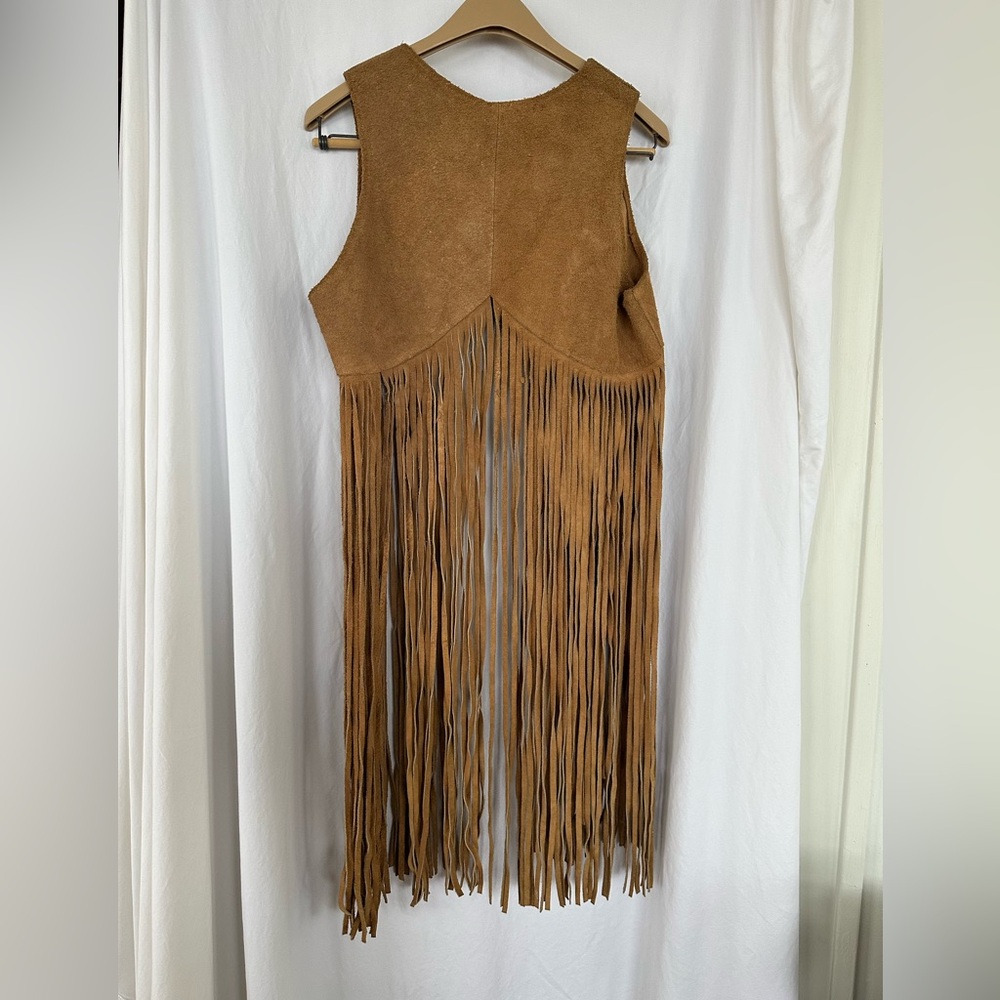 Brown Suede Fringe Festival Authentic 70’s Vest - Picture 2 of 4